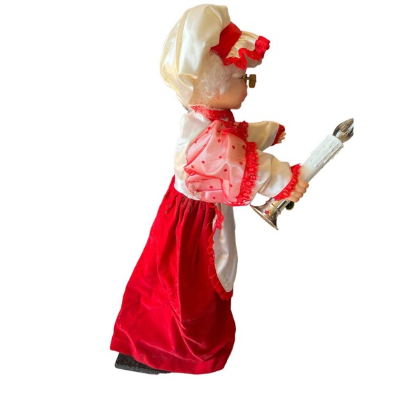 VIntage Animated Mrs Claus Waving Candle Yellow Glasses 1989 - Picture 5 of 15